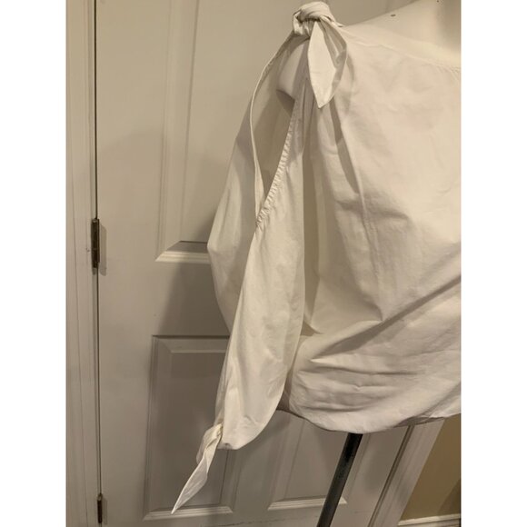Joie White Lightweight Blouse W/ Boat Neck Ties at Shoulders & Cuffs, Size XS - Picture 3 of 7